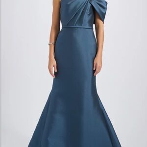 Amsale One-Shoulder Blue Gown. Best Seller!
